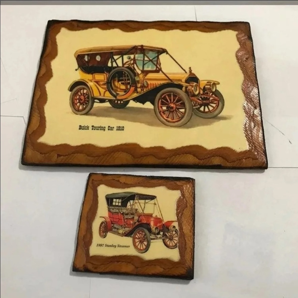Vintage cars wooden plaque / frame-2